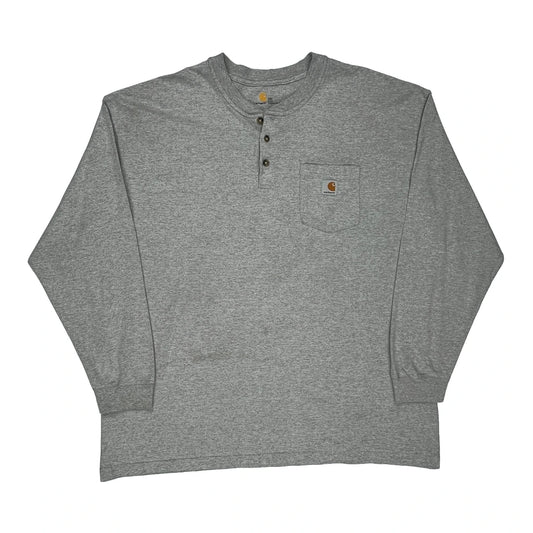 Carhartt Long Sleeve T-Shirt - 2XL Grey Cotton