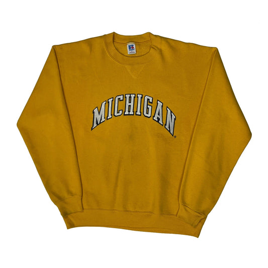 Made In USA Russell Athletic Michigan Sweatshirt - XL Yellow Cotton