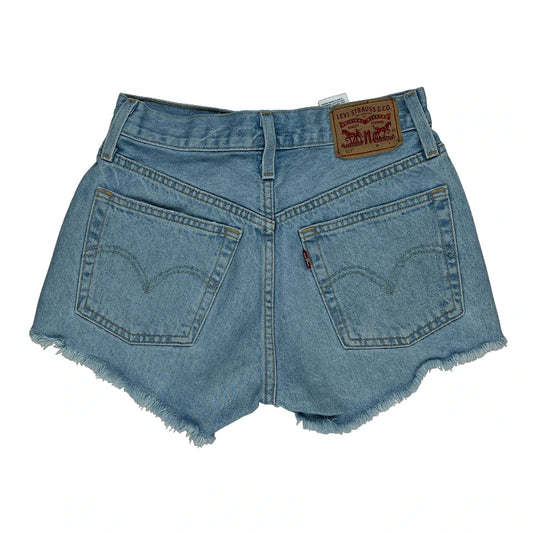 501 Levis Denim Shorts - 24W UK 4 Light Wash Cotton