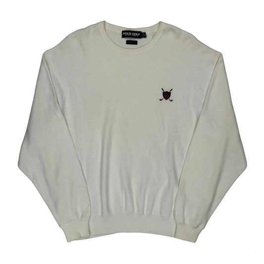 Vintage Golf Polo By Ralph Lauren Jumper - 2XL White Cotton