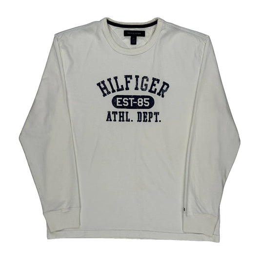 Tommy Hilfiger Long Sleeve T-Shirt - Large White Cotton