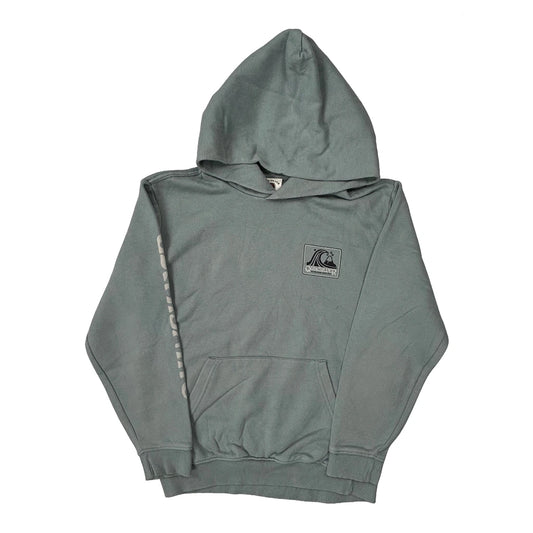 Vintage Age 10 Quiksilver Hoodie - Small Grey Cotton