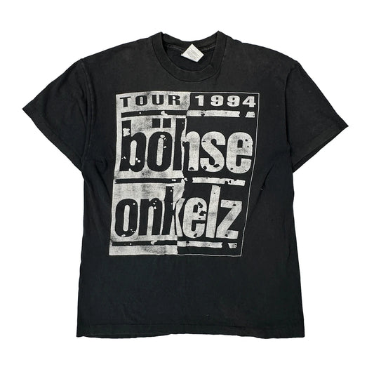 Vintage Bohse Onkelz 1994 Tour Fruit Of The Loom Single Stitch T-Shirt - Large Black Cotton