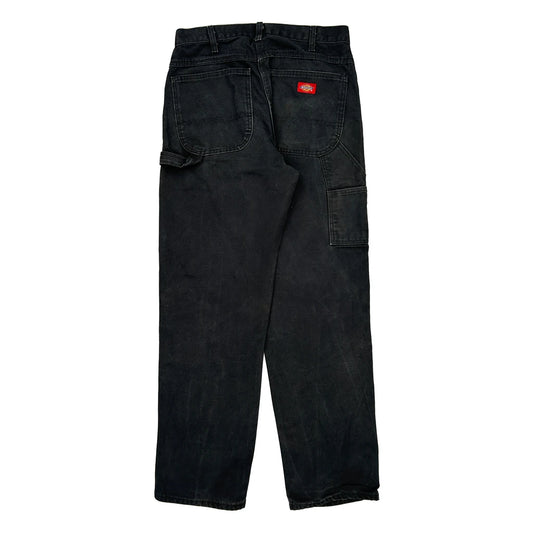 Dickies Carpenter Trousers - 30W 32L Black Cotton
