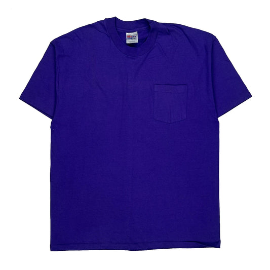 Vintage Hanes Single Stitch T-Shirt - XL Purple Cotton