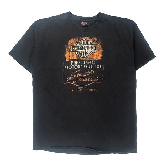 Motorcycle Harley Davidson Graphic T-Shirt - XL Black Cotton