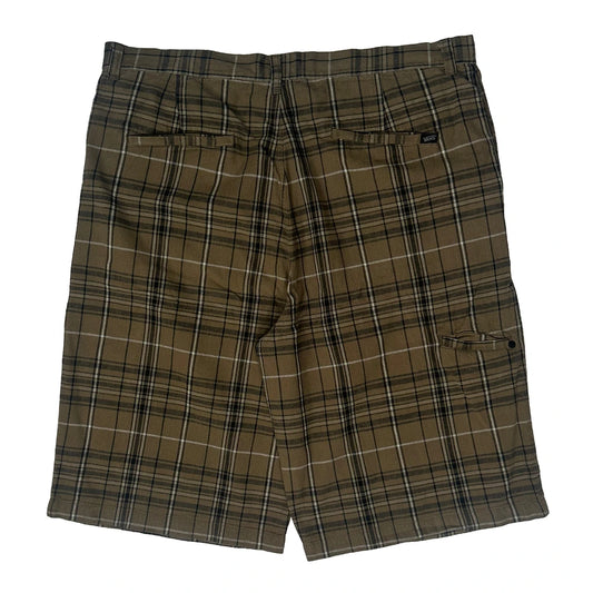 Vans Checked Shorts - 36W 12L Khaki Cotton
