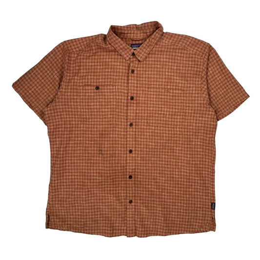 Patagonia Checked Short Sleeve Shirt - XL Brown Cotton