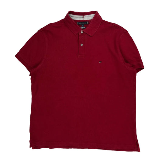 Tommy Hilfiger Polo Shirt - XL Red Cotton