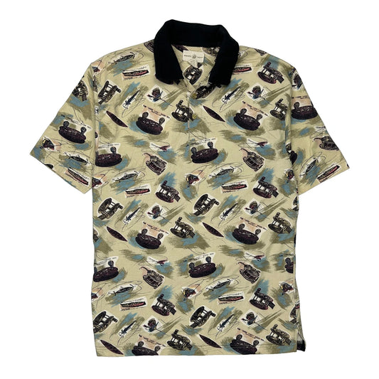 Points West Graphic Polo Shirt - Medium Multicoloured Cotton