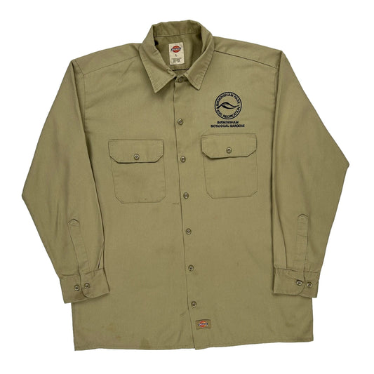 Birmingham Botanical Gardens Dickies Shirt - Large Beige Polyester Blend