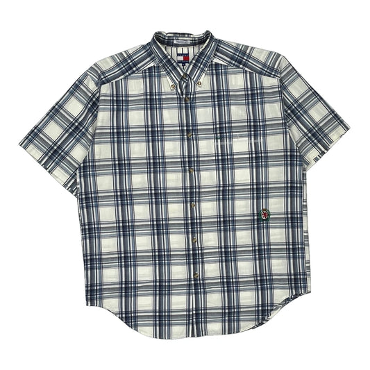 Tommy Hilfiger Checked Short Sleeve Shirt - XL Blue Cotton
