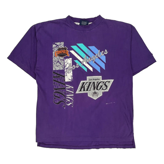 Los Angeles Kings Softwear Single Stitch T-Shirt - Large Purple Cotton Blend