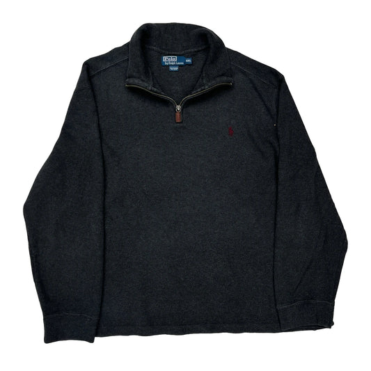 Polo By Ralph Lauren 1/4 Zip - 2XL Grey Cotton