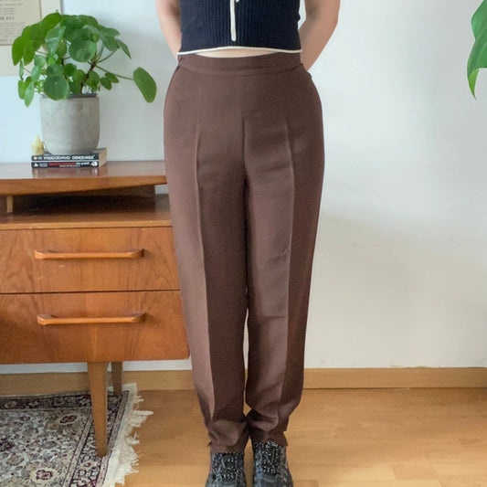 Cheap & Chic Moschino Trousers - 28W UK 8 Brown Cotton