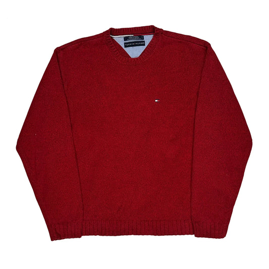 Vintage Tommy Hilfiger Jumper - Large Red Cotton