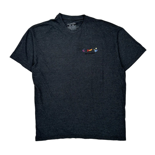 Vintage Columbia Fishing Graphic T-Shirt - 2XL Grey Cotton