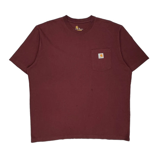 Original Fit Carhartt T-Shirt - XL Burgundy Cotton