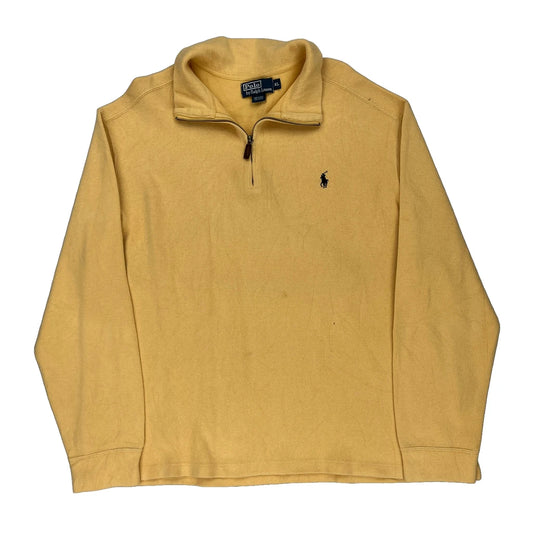 Polo By Ralph Lauren 1/4 Zip - XL Yellow Cotton
