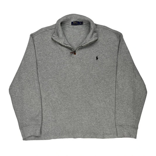 Polo By Ralph Lauren 1/4 Zip - 2XL Grey Cotton