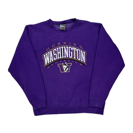 Vintage Washington Huskies Pro Layer College Sweatshirt - Large Purple Cotton