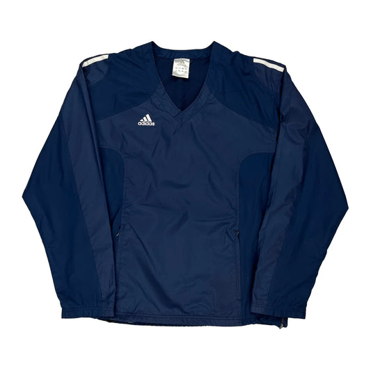 Adidas V-Neck Windbreaker - Medium Navy Polyester