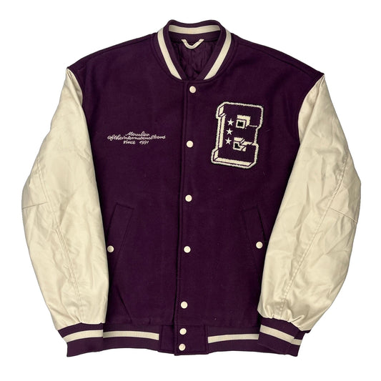 Unbranded College Varsity Jacket - 2XL Burgundy Wool Blend