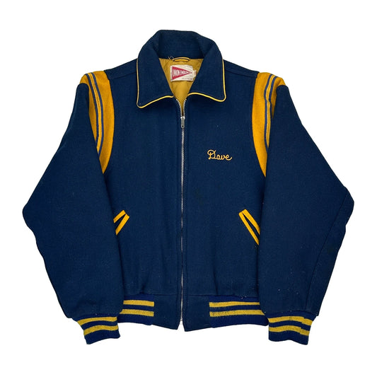 Northern Lebanon '85 Union Emblem Varsity Jacket - Small Blue Wool
