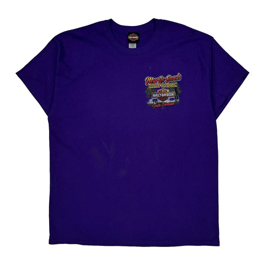 Myrtle Beach Harley Davidson Harley Davidson Graphic T-Shirt - XL Purple Cotton