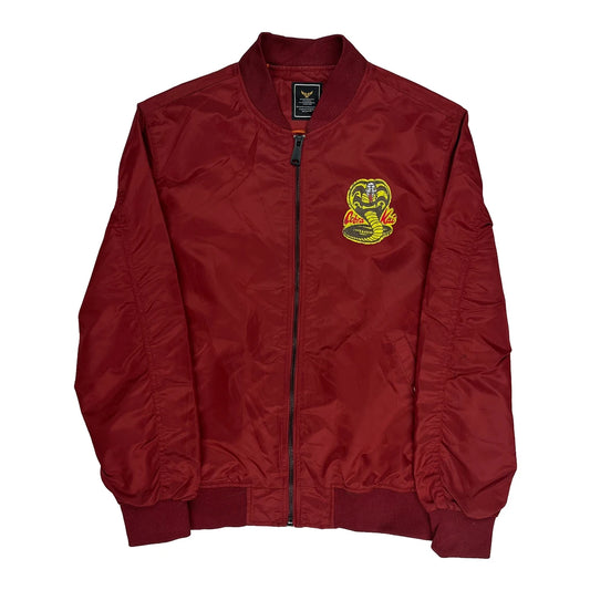Cobra Kai Unsocial Ma1 Bomber Jacket - Medium Red Polyester