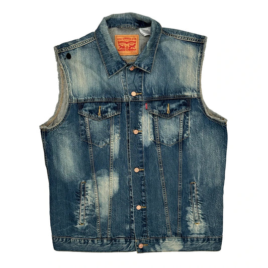 Levis Denim Gilet - 2XL Stone Wash Denim