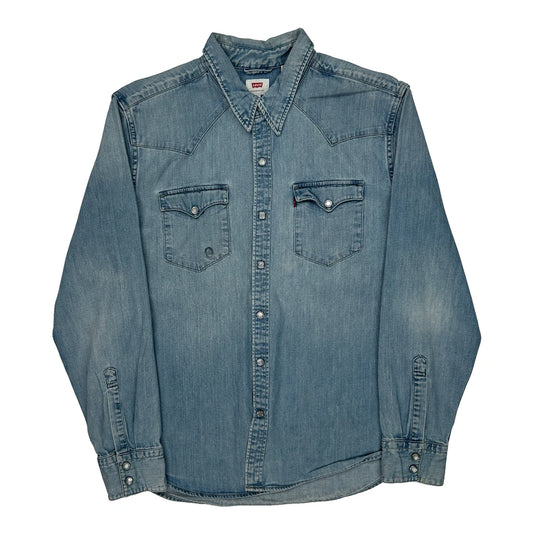 Levis Denim Shirt - Large Light Wash Cotton