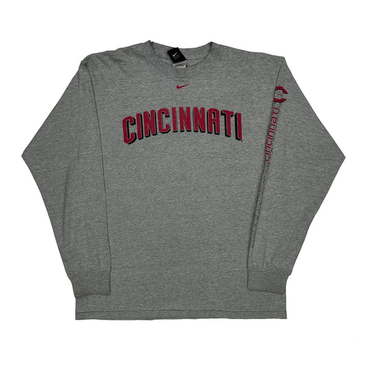 Cincinnati Nike College Long Sleeve T-Shirt - Medium Grey Cotton
