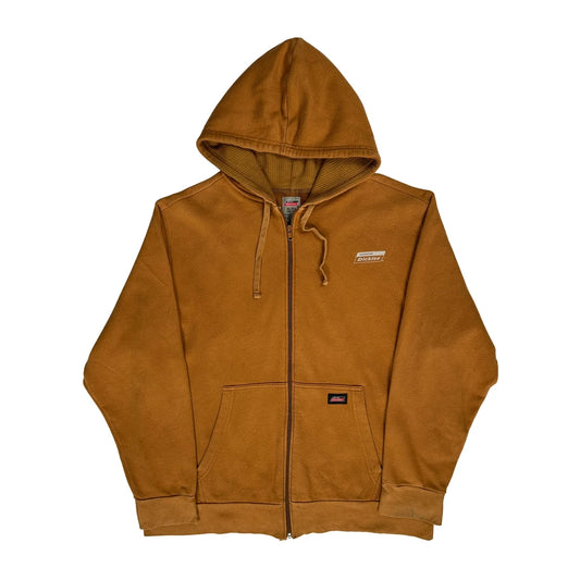 Dickies Full Zip Hoodie - XL Brown Cotton Blend