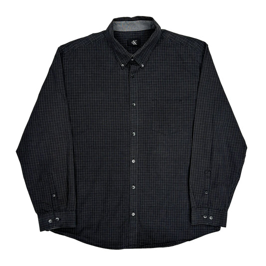 Calvin Klein Checked Shirt - XL Black Cotton