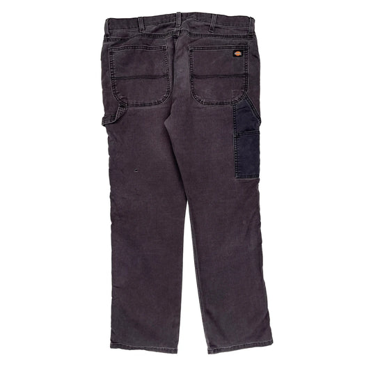 Dickies Carpenter Trousers - 36W 32L Grey Cotton Blend