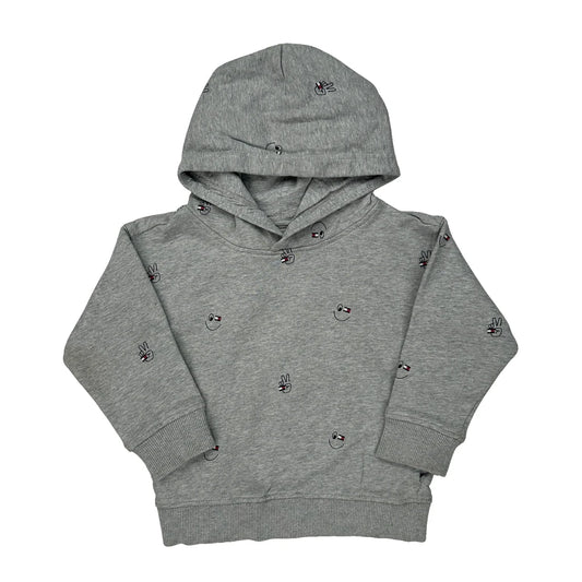 Age 2-3 Tommy Hilfiger Graphic Hoodie - 2XS Grey Cotton