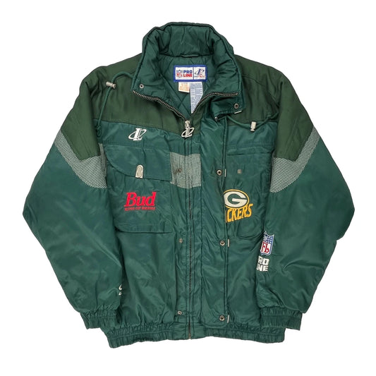 Green Bay Packers Logo Athletics Nfl Jacket - Large Green Nylon