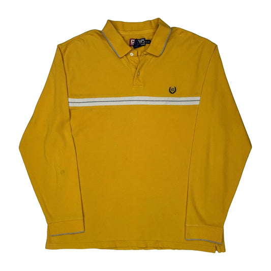 Chaps Ralph Lauren Striped Polo Shirt - XL Yellow Cotton