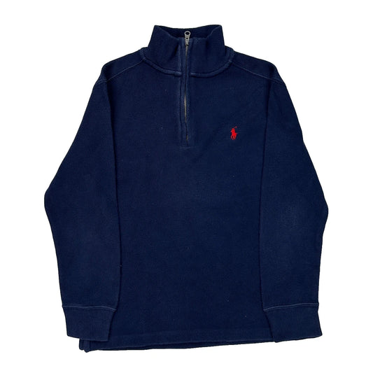 Age 8 Polo By Ralph Lauren 1/4 Zip - Small Navy Cotton