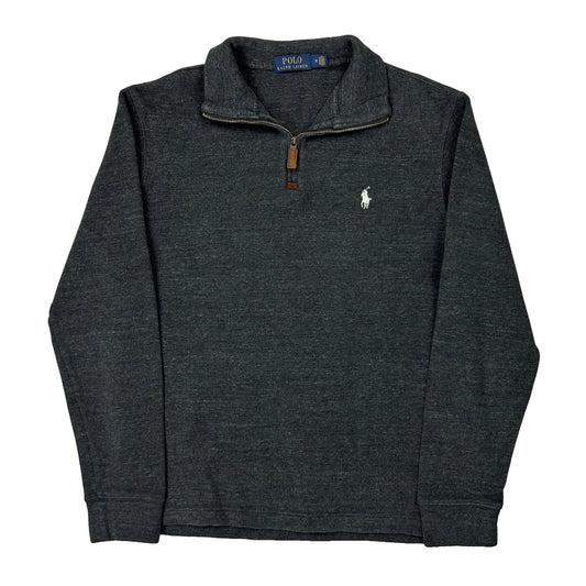 Vintage Polo By Ralph Lauren 1/4 Zip - Medium Grey Cotton