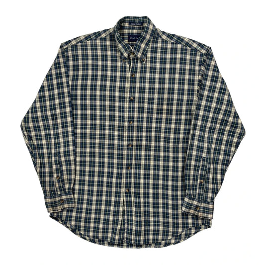 Vintage Gant Checked Shirt - Medium Blue Cotton