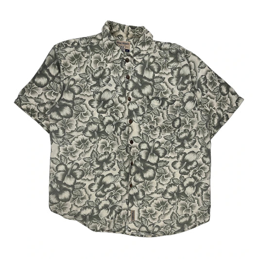 High Sierra Floral Hawaiian Shirt - Large Cream Viscose