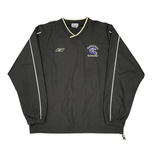 Waunakee Warriors Reebok Football Windbreaker - Large Black Polyester