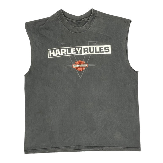 Harley Davidson Graphic Vest - XL Grey Cotton