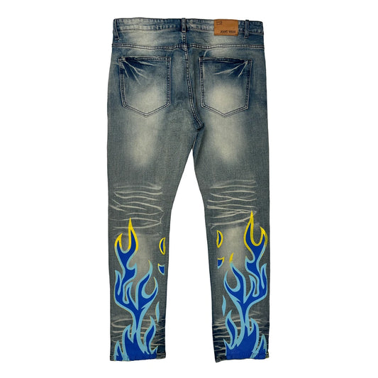 Savage Unbranded Hip Hop Jeans - 36W 31L Grey Cotton