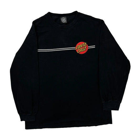Skateboards Santa Cruz Graphic Long Sleeve T-Shirt - Medium Black Cotton