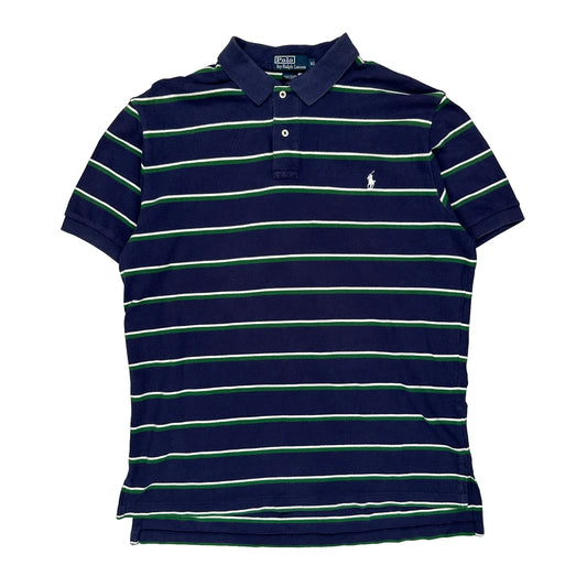 Polo By Ralph Lauren Striped Polo Shirt - XL Green Cotton