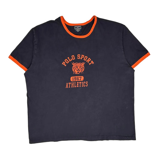 Vintage Polo Sport Athletics Polo Sport Graphic T-Shirt - 2XL Navy Cotton