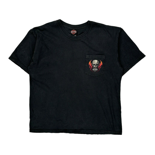 Harley Davidson Graphic T-Shirt - Large Black Cotton